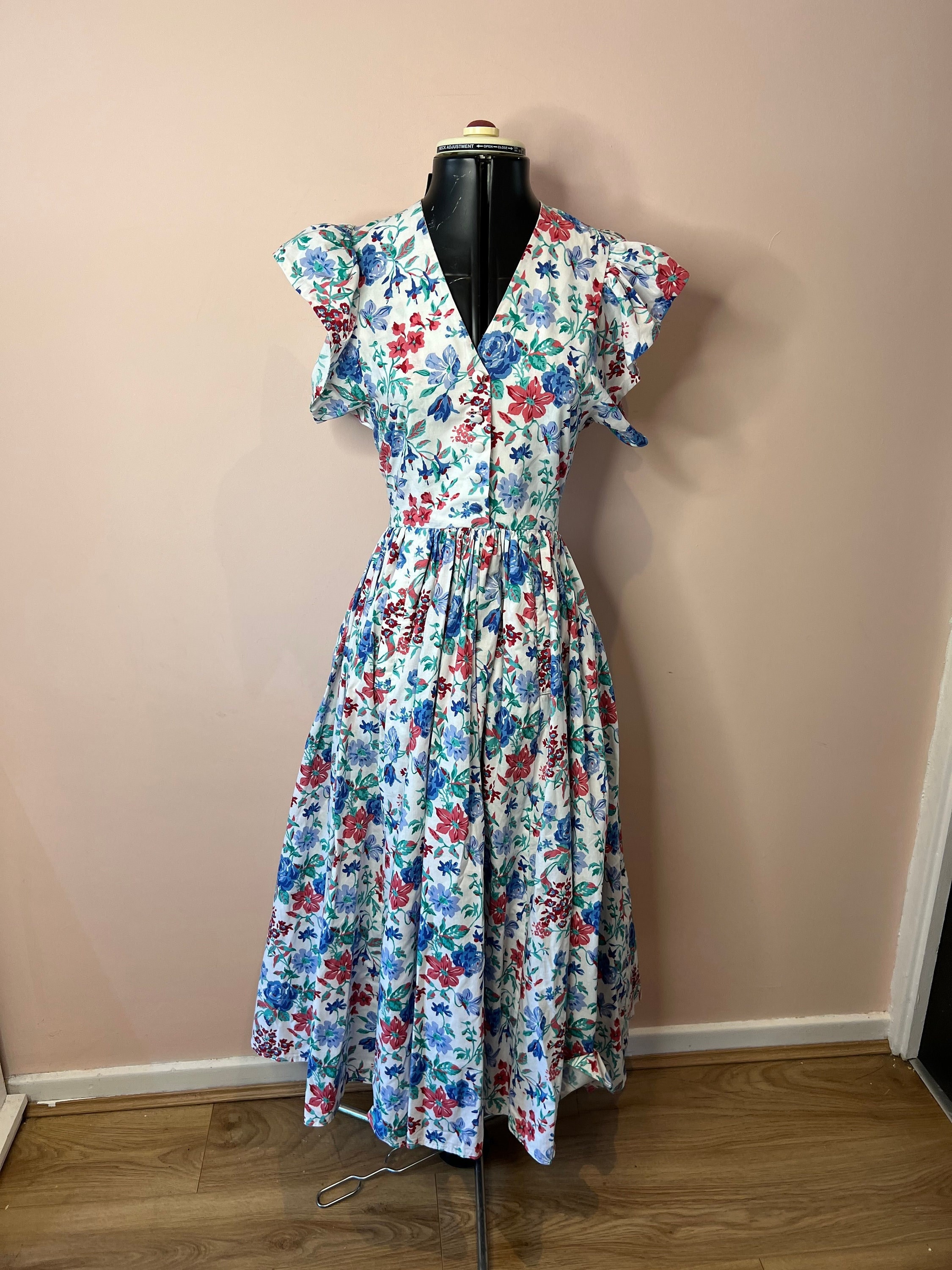 Vintage 1980's Droopy and Browns by Angela Holmes Floral Maxi