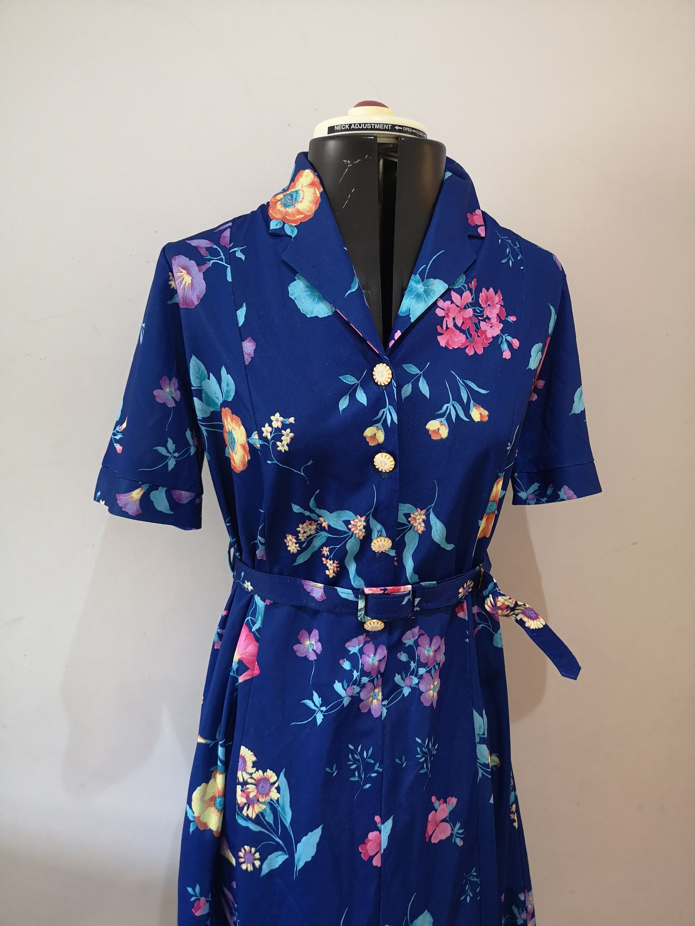 Vintage floral shirt dress The Nicole Lewis Collection Etsy