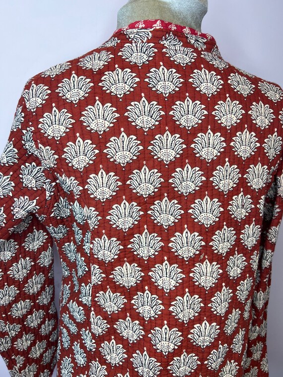 Vintage red kantha quilted jacket. Reversible quilted… Gem