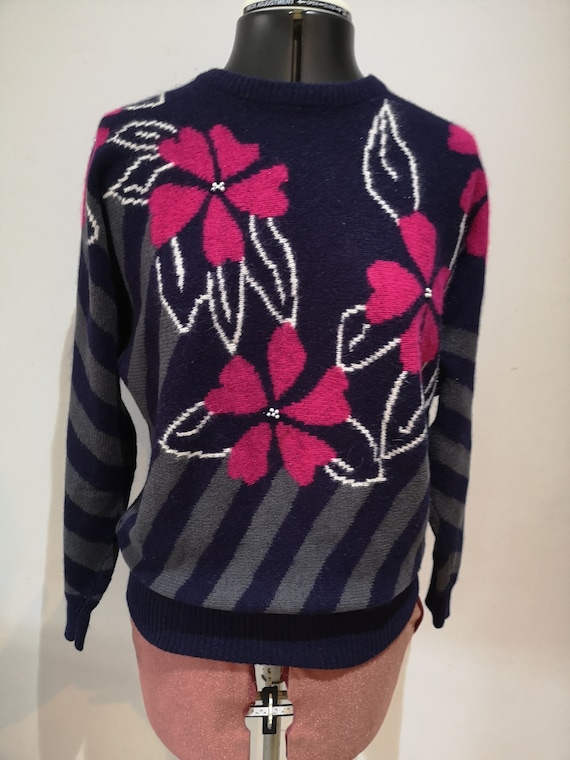 A vintage Jacques Vert 1980's jumper,80's jazzy s… - image 4