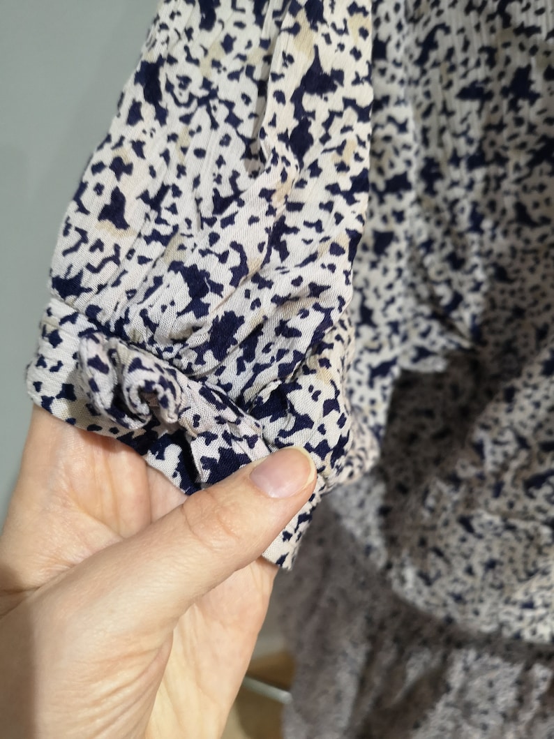 Vintage 1980/'s dress 80/'s day dress short sleeved dress floral dress midi dress ditsy floral dress MISTY grunge UK 14-16
