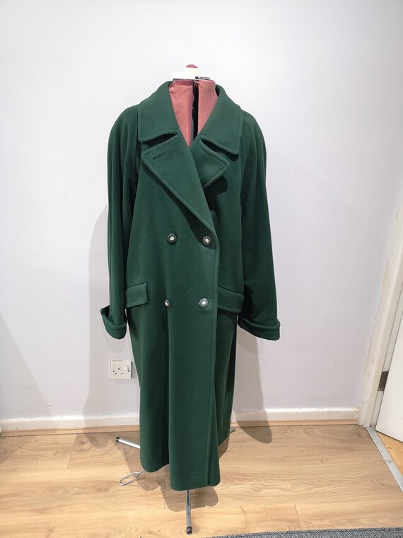 Vintage green LAMPERT wool and cashmere coat, 1980