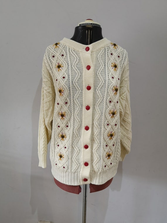 Cream Cable Knit Cardigan