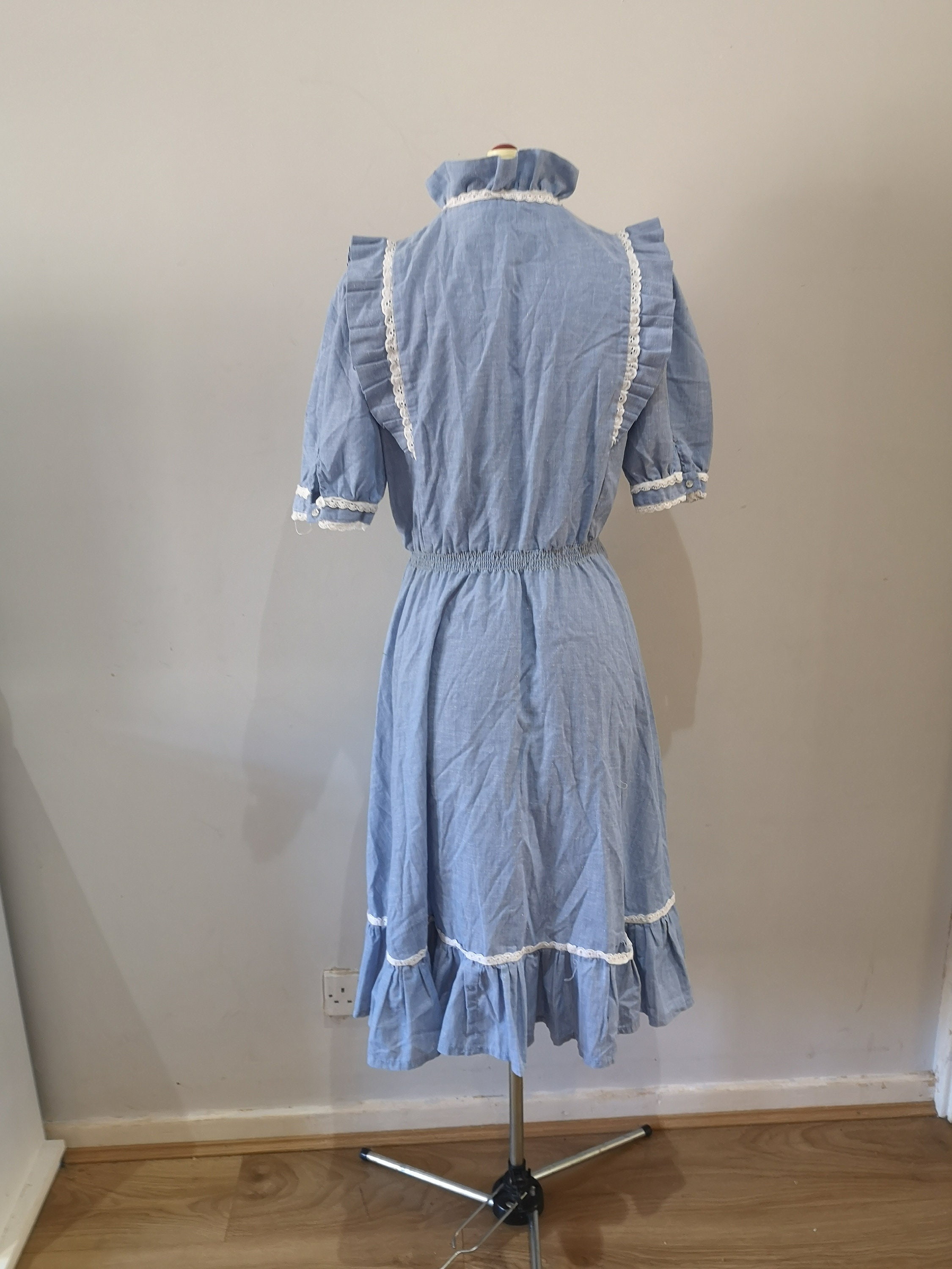 A vintage prairie dress blue cotton prairie dress summer | Etsy