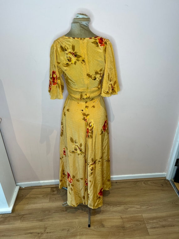 Vintage handmade floral maxi dress with angel sle… - image 4