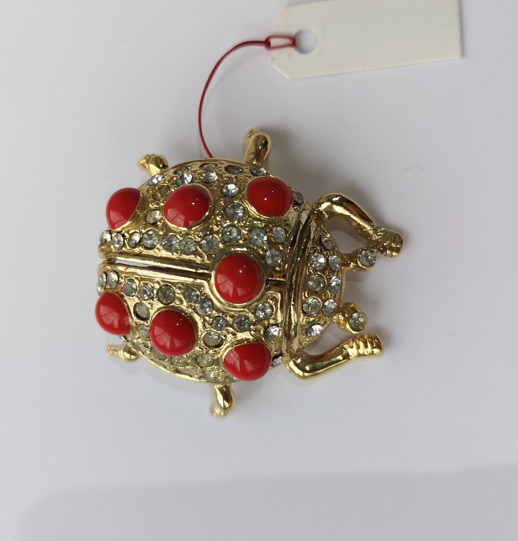 6 Spille Insetti Con Strass | Coccinelle Colorate | Per Abiti E Accessori | Regalo Vintage