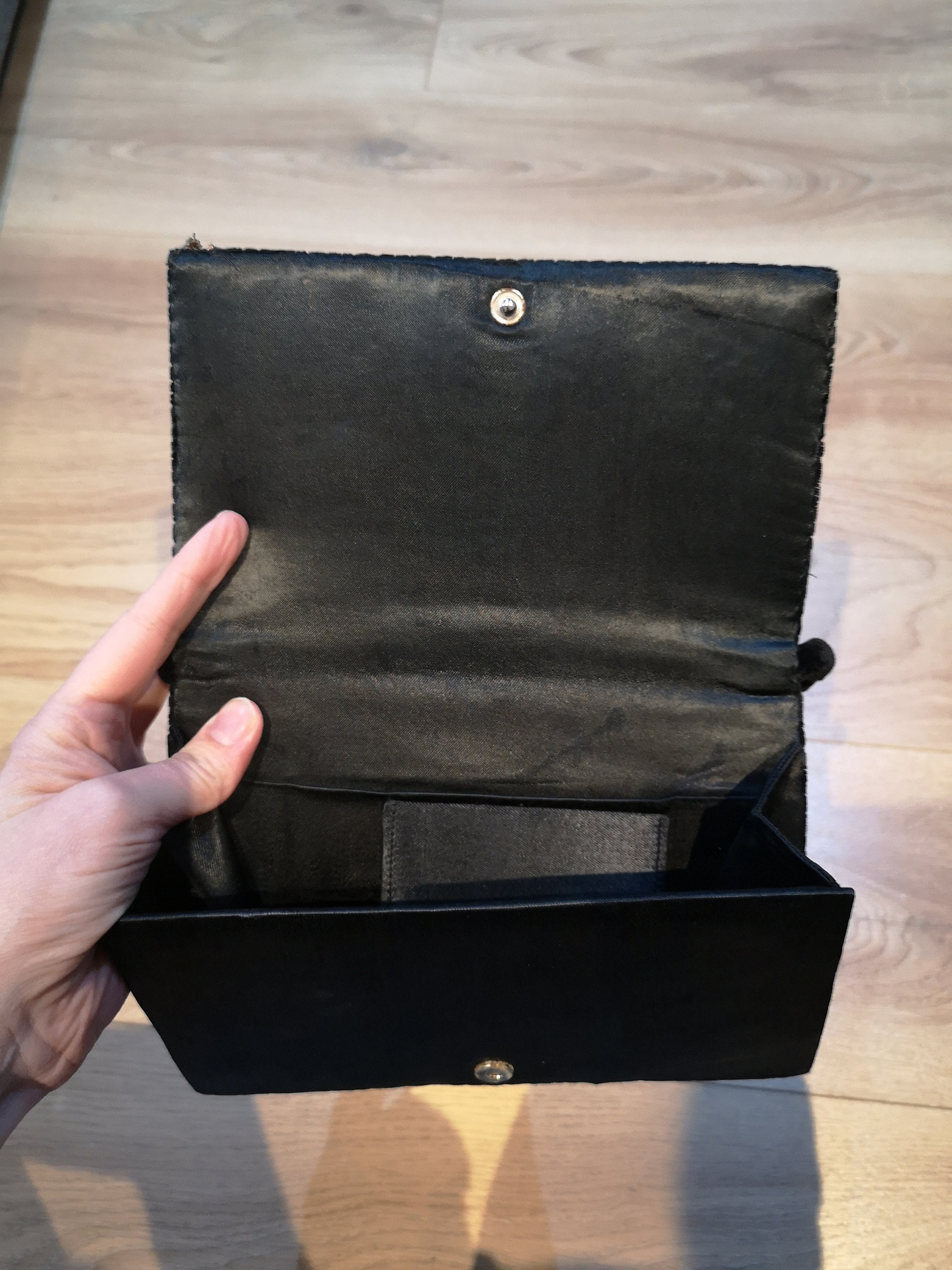 Vintage black velvet Zardozi evening bag with gold embroidery | Etsy