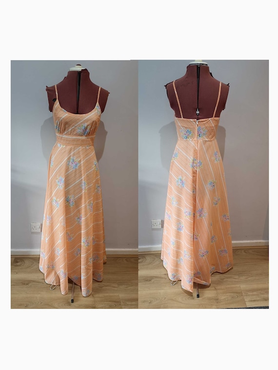 1970's QUAD maxi dress, 70's vintage long dress, f