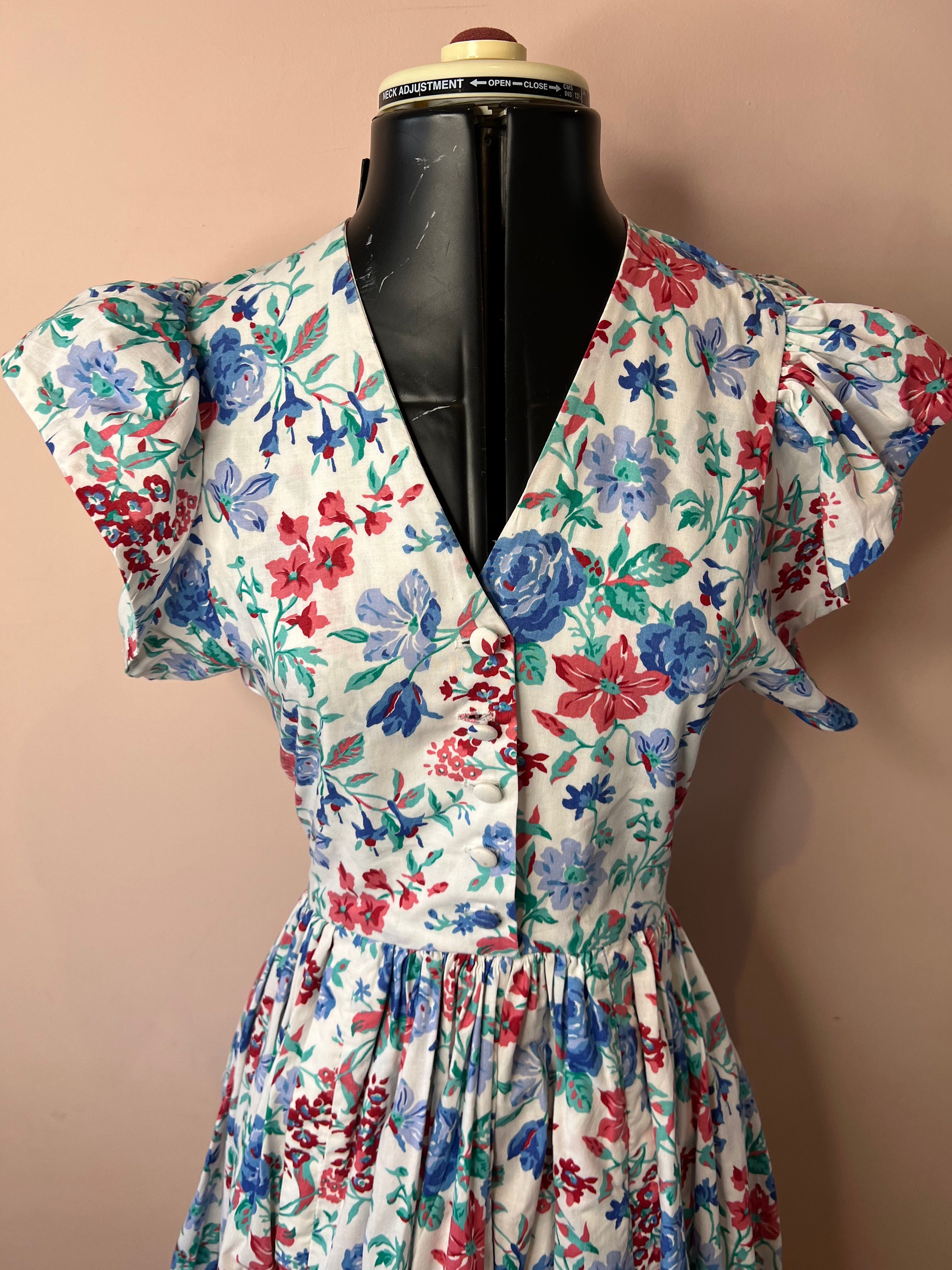 Vintage 1980's Droopy and Browns by Angela Holmes Floral Maxi