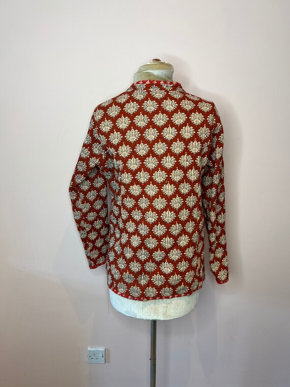Vintage red kantha quilted jacket. Reversible quilted… Gem