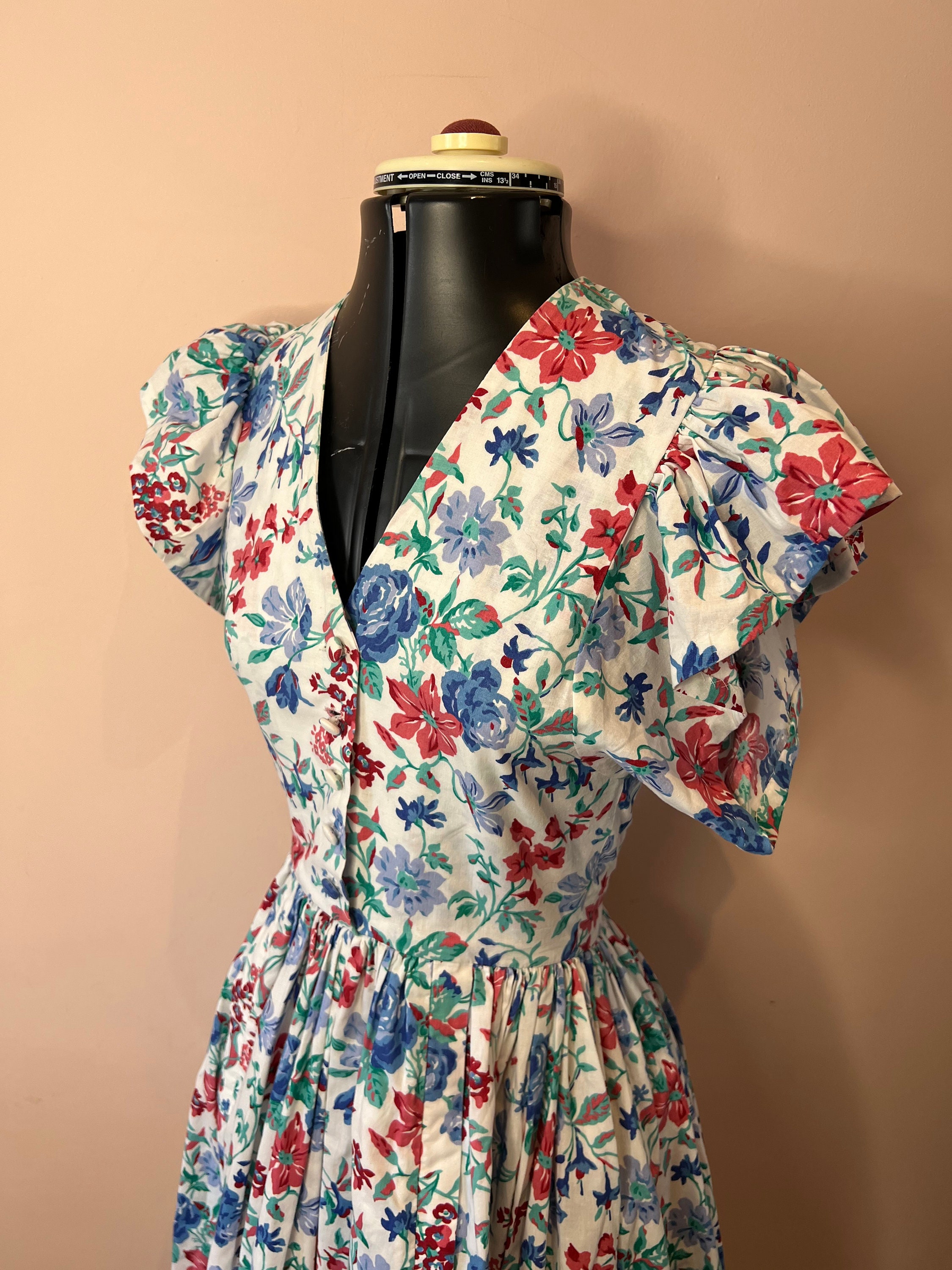 Vintage 1980's Droopy and Browns by Angela Holmes Floral Maxi
