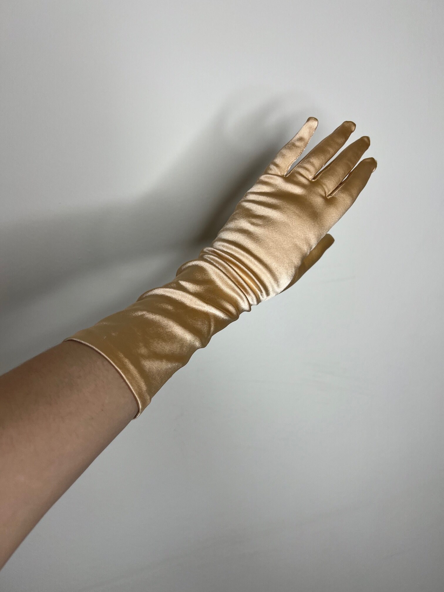 Champagne satin deals gloves