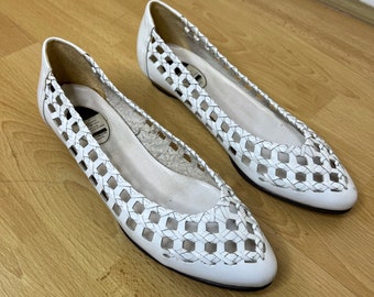 St Michael white pumps, ballet shoes, summer flats. UK 5.5