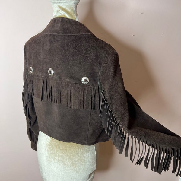 SUEDE CROPPED FRINGE JACKET