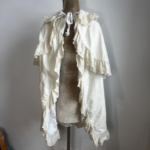 Antique Victorian cape with broiderie anglaise.
