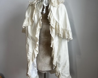 Antique Victorian cape with broiderie anglaise.