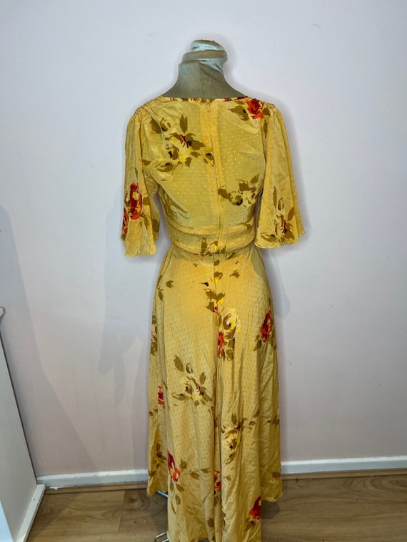 Vintage handmade floral maxi dress with angel sle… - image 3