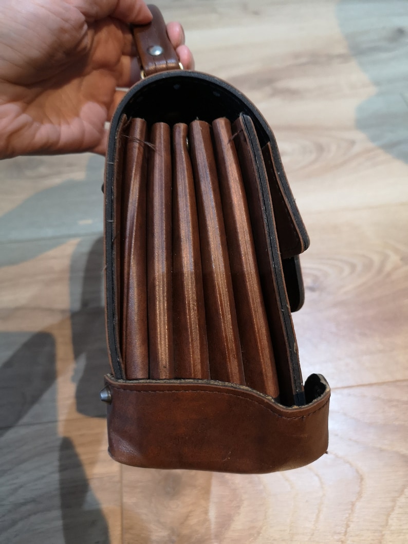 Vintage Faux Leather Handbag Small Brown Faux Leather Satchel Etsy UK