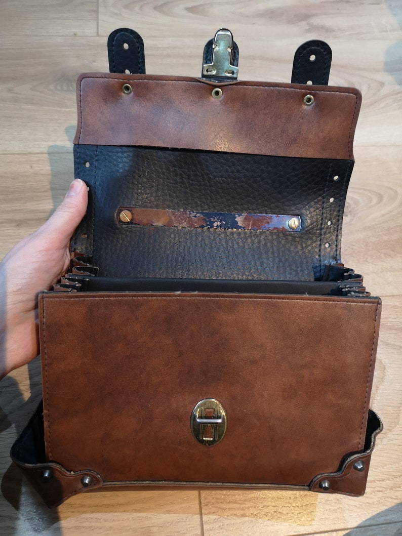 Vintage Faux Leather Handbag Small Brown Faux Leather Satchel Etsy UK