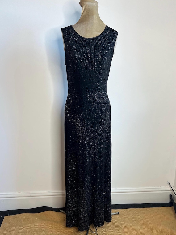 white christmas dresses 14 Ronni Nicole by Ouida Black Velour Maxi Dress Sleeveless Vintage Y2K  Stretch