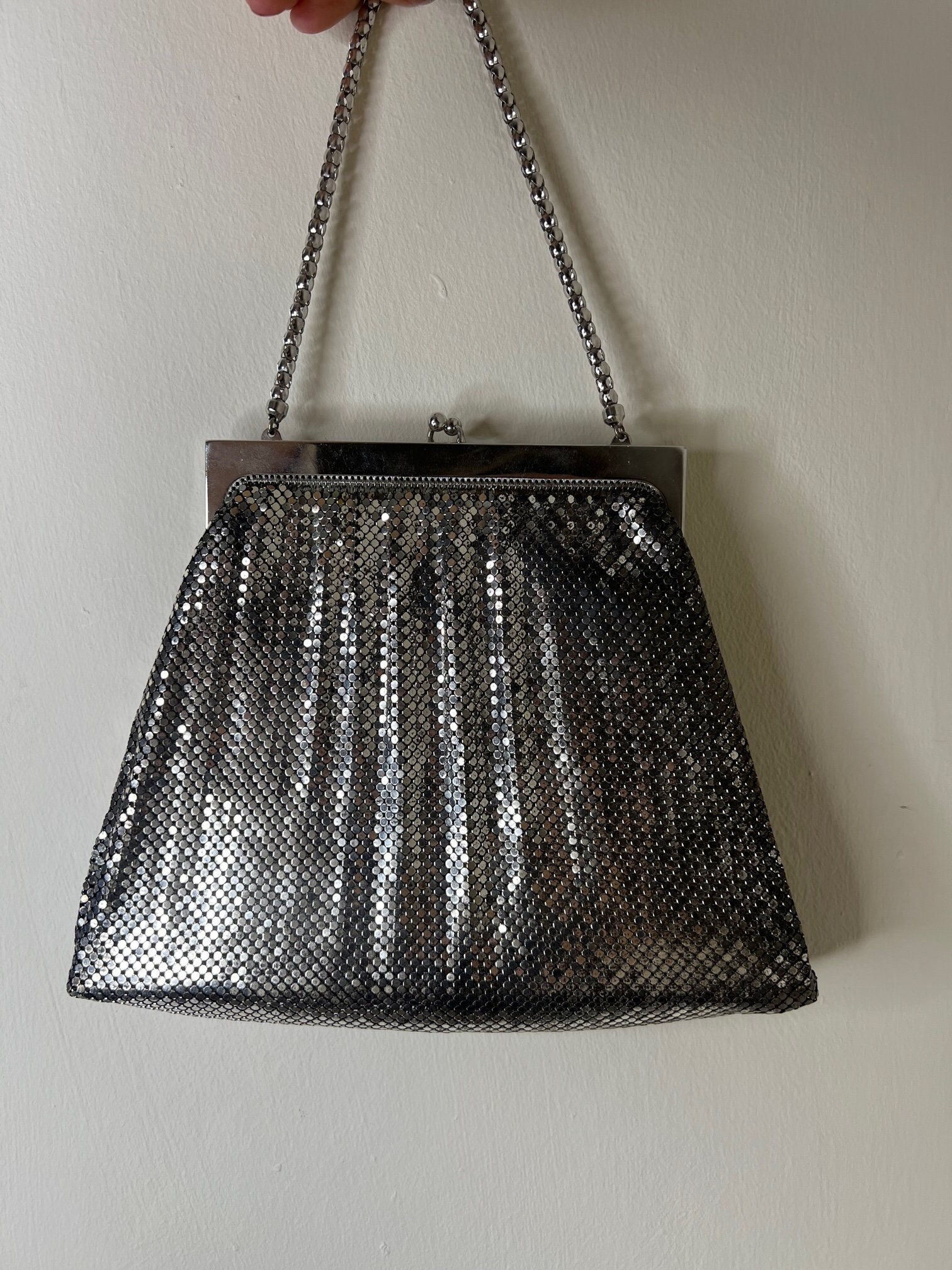 Silver mesh deals bag