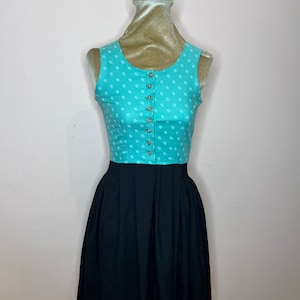 Vintage Dirndl dress, mint trachten dress, Oktoberfest dress, Bavarian dress. UK 6