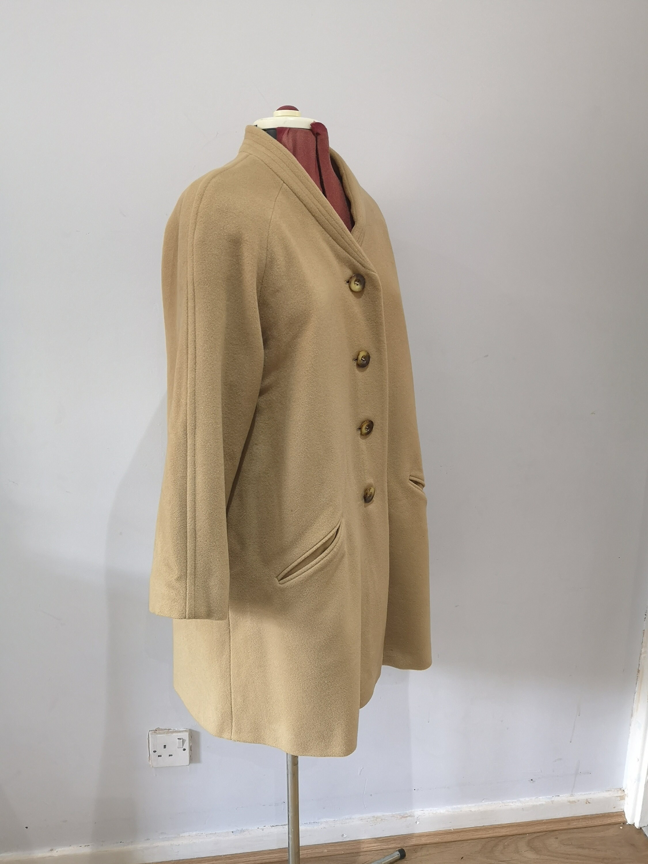 Vintage ALEXON Wool Coat, Women's Camel Coat, Single