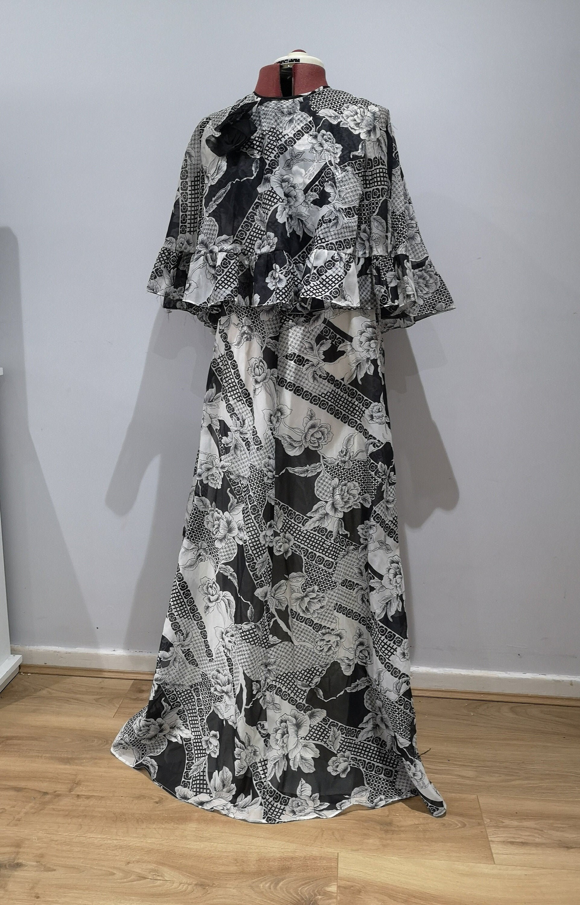 Image of Kati By Laura Phillips 's Maxi Dress, Vintage 's Floaty Floral Corsage, Uk