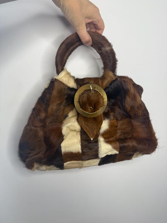 Boho Bolsos De Pelo De Potro Bolso Patchwork De Piel De Bolso De