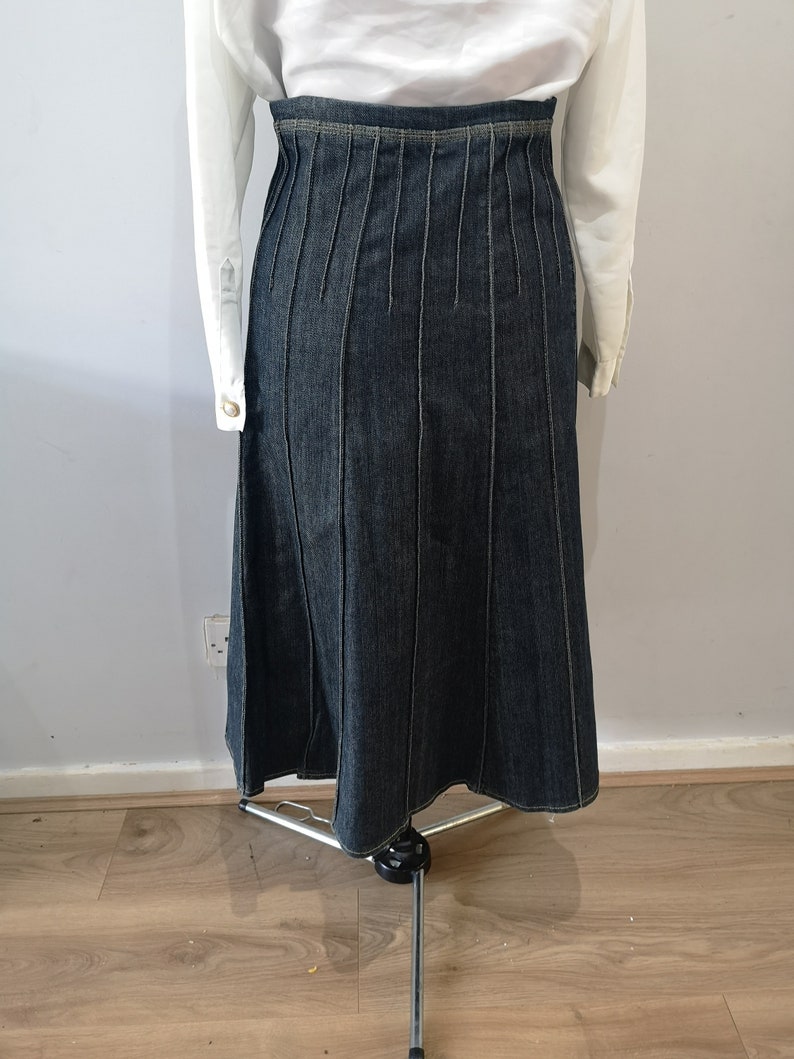 Vintage Betty Barclay Denim Skirt, Blue Denim Skirt, A Line Midi Circle ...