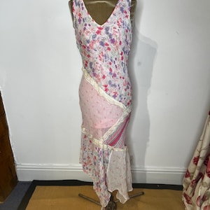 Y2K Phool dress, patchwork floral summer dress, asymmetric dress. UK 10