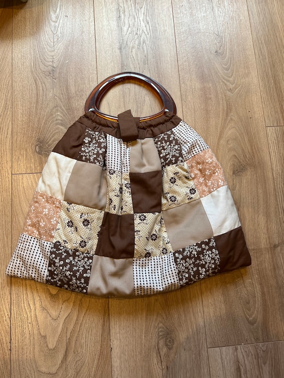 Vintage patchwork sewing bag, patchwork handbag. - image 1