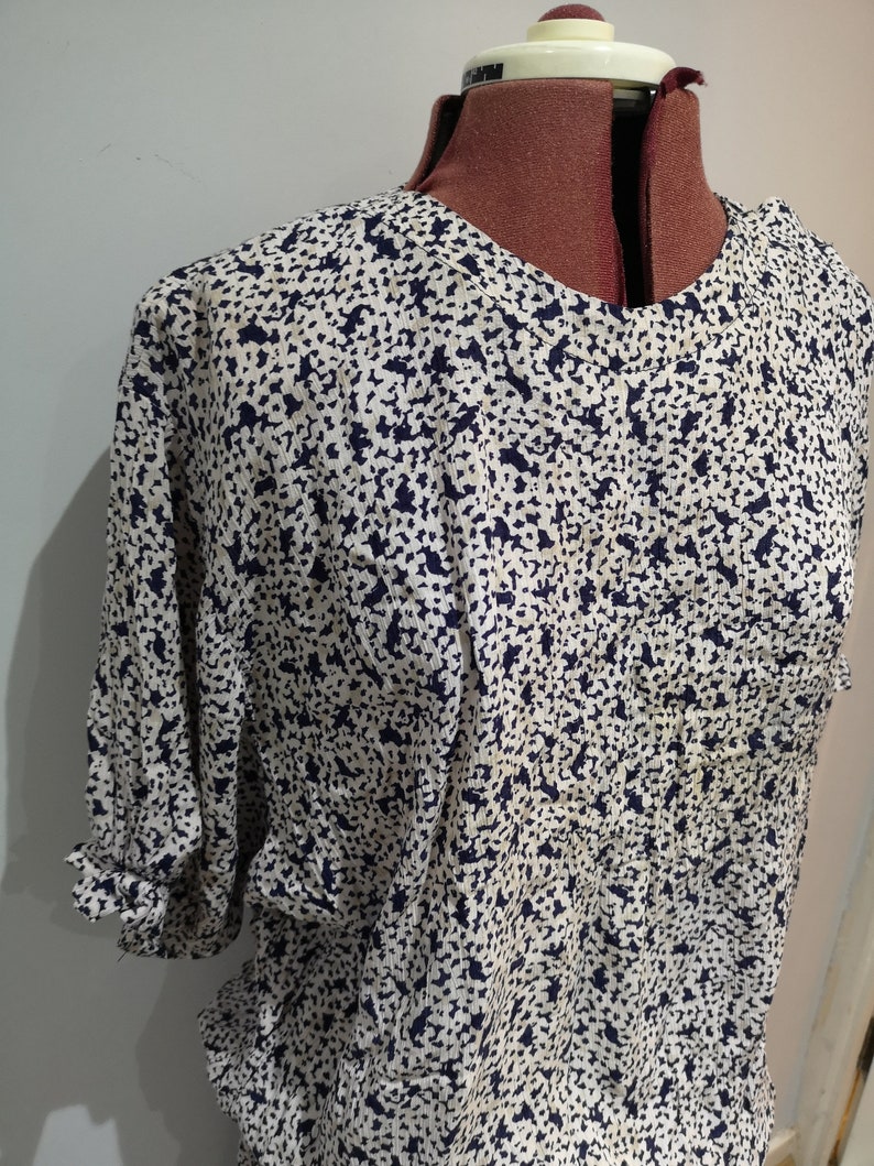 Vintage 1980/'s dress 80/'s day dress short sleeved dress floral dress midi dress ditsy floral dress MISTY grunge UK 14-16