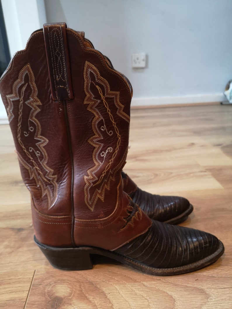 Vintage Leather Cowboy Boots Brown 1883 by Lucchese Cowboy - Etsy UK