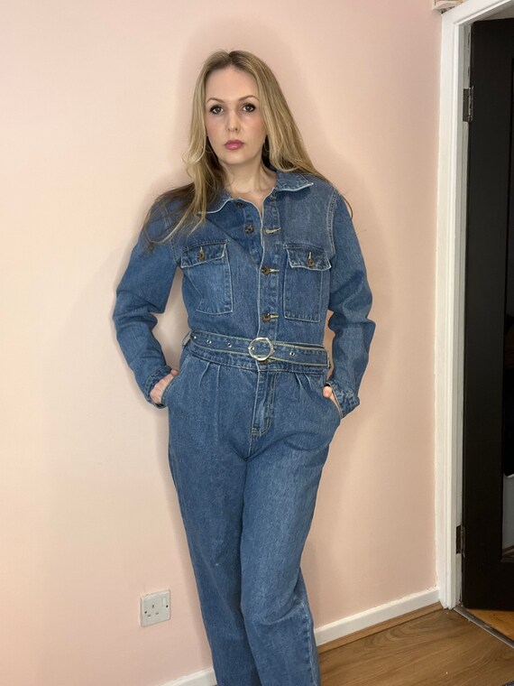 Denim Jumpsuit 80's Denim Boilersuit - Etsy