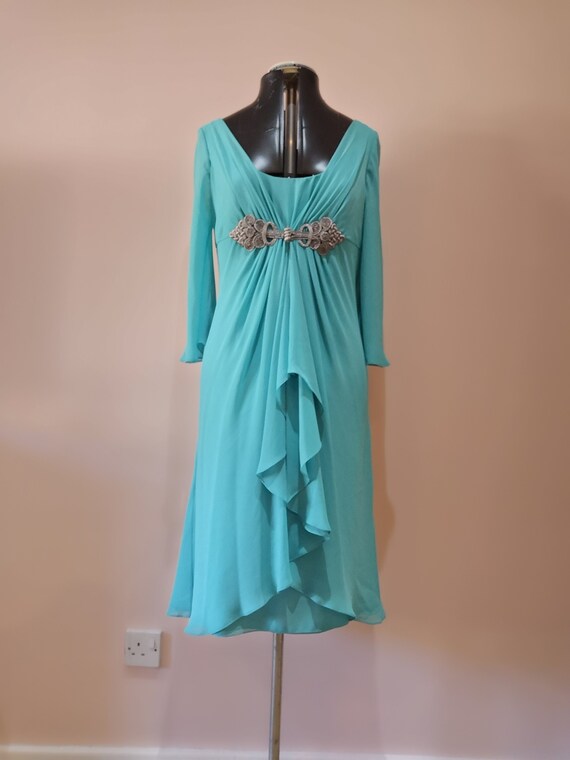 Vintage Frank Usher Dress Turquoise 