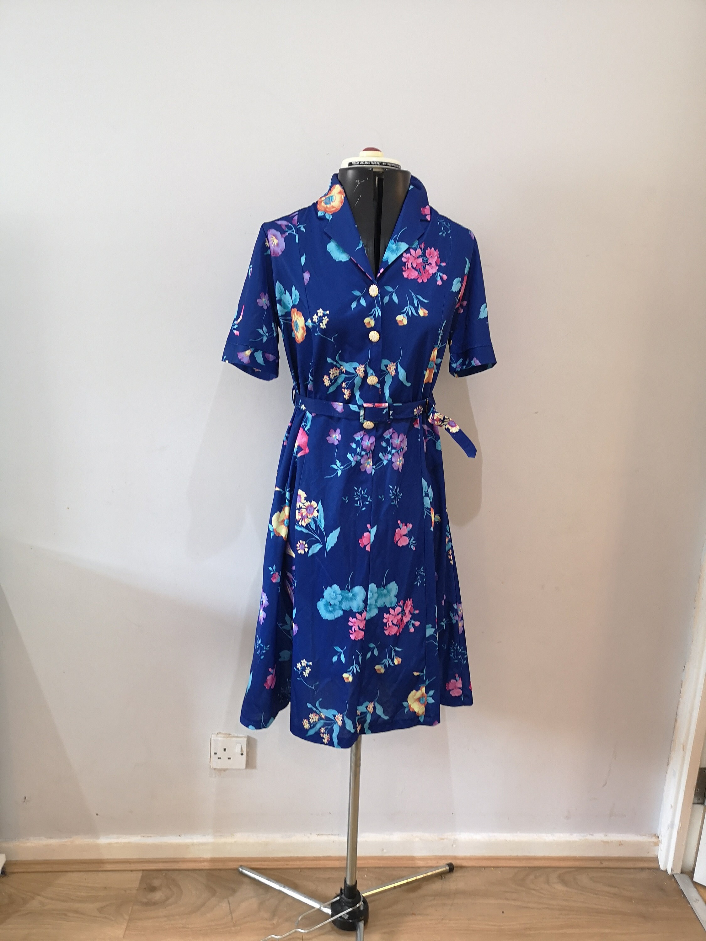 Vintage Floral Shirt Dress the Nicole Lewis Collection Etsy UK