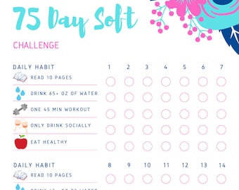 75 Soft/ Easy Challenge Habit Tracker Digital Download - Etsy Finland