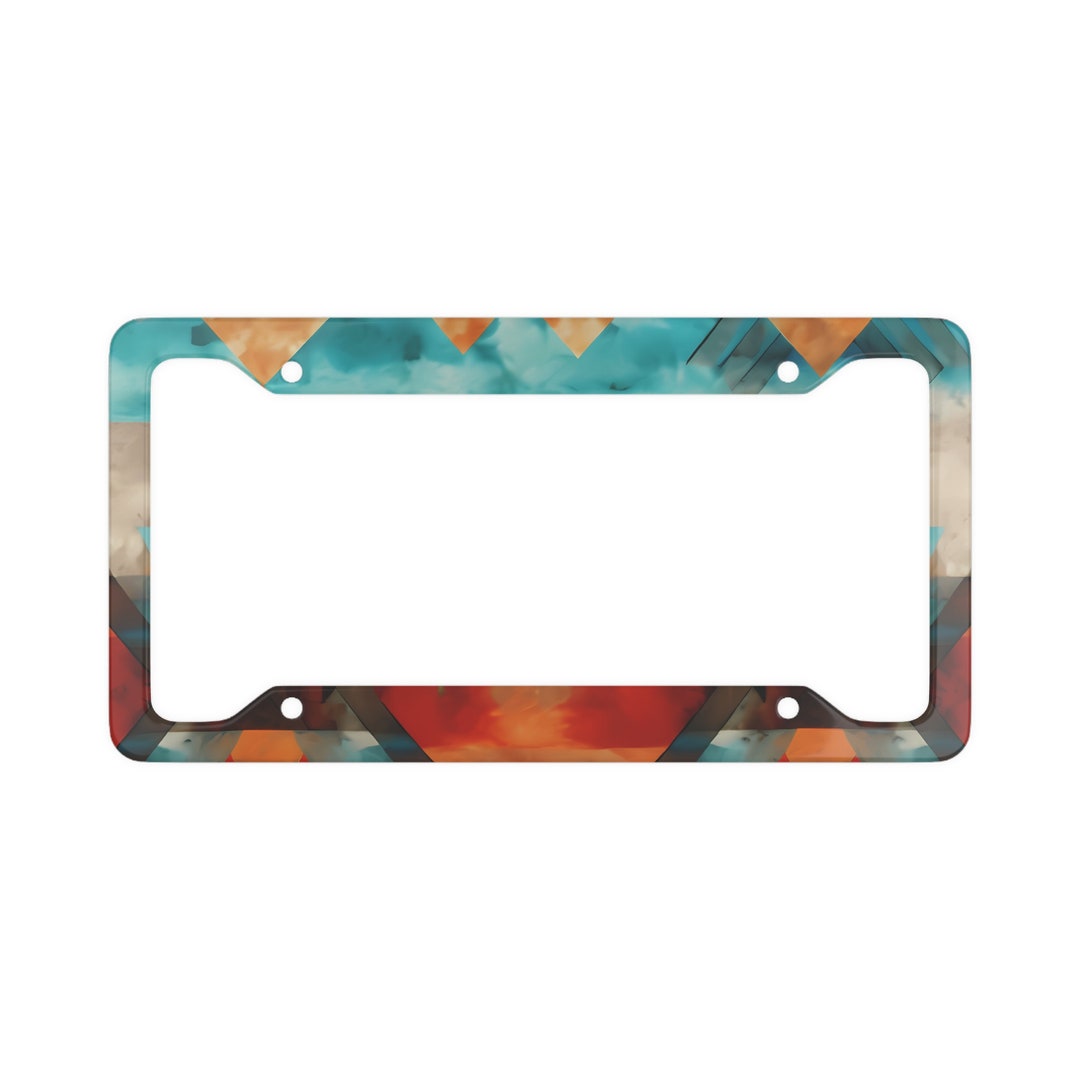 Cowgirl Aztec License Plate Frame for Vehicle for Women, Western Grunge