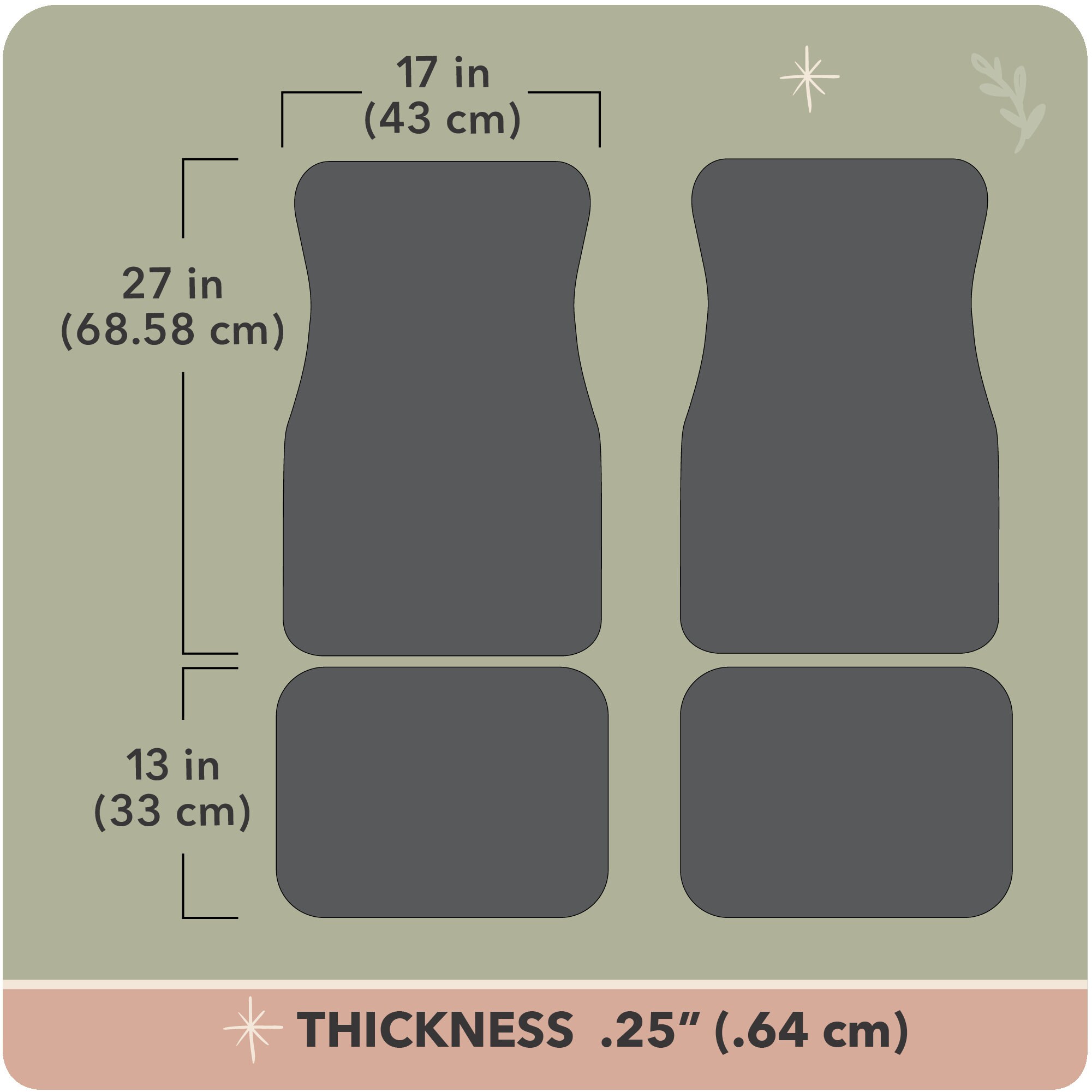 Sage Green Car Floor Mats set Cute Interior Car Decor Etsy