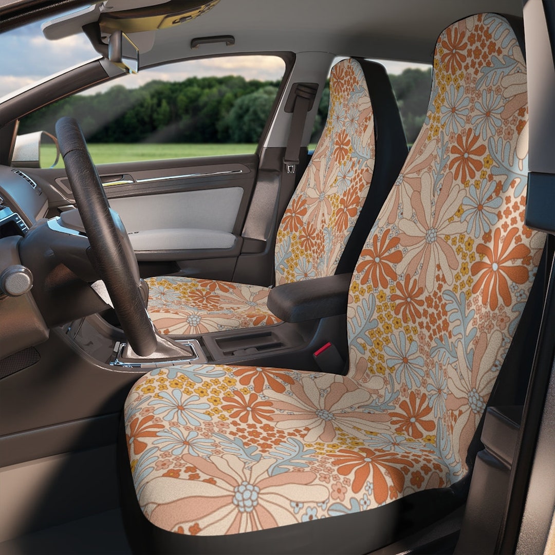 Groovy Garden Retro Hippie Car Seat Covers for Women for Vehicle