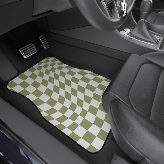 Sage Green Checkerboard Car Floor Mats Full Set for Vehicle, Cute Interior  Car Decor, Y2K Cyber Retro Checks, SHIPS FREE - Etsy