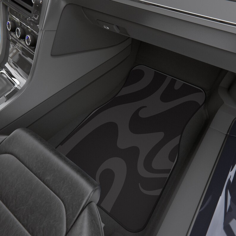Black Wavy Retro Car Mats set Cute Car Decor Aesthetic Etsy