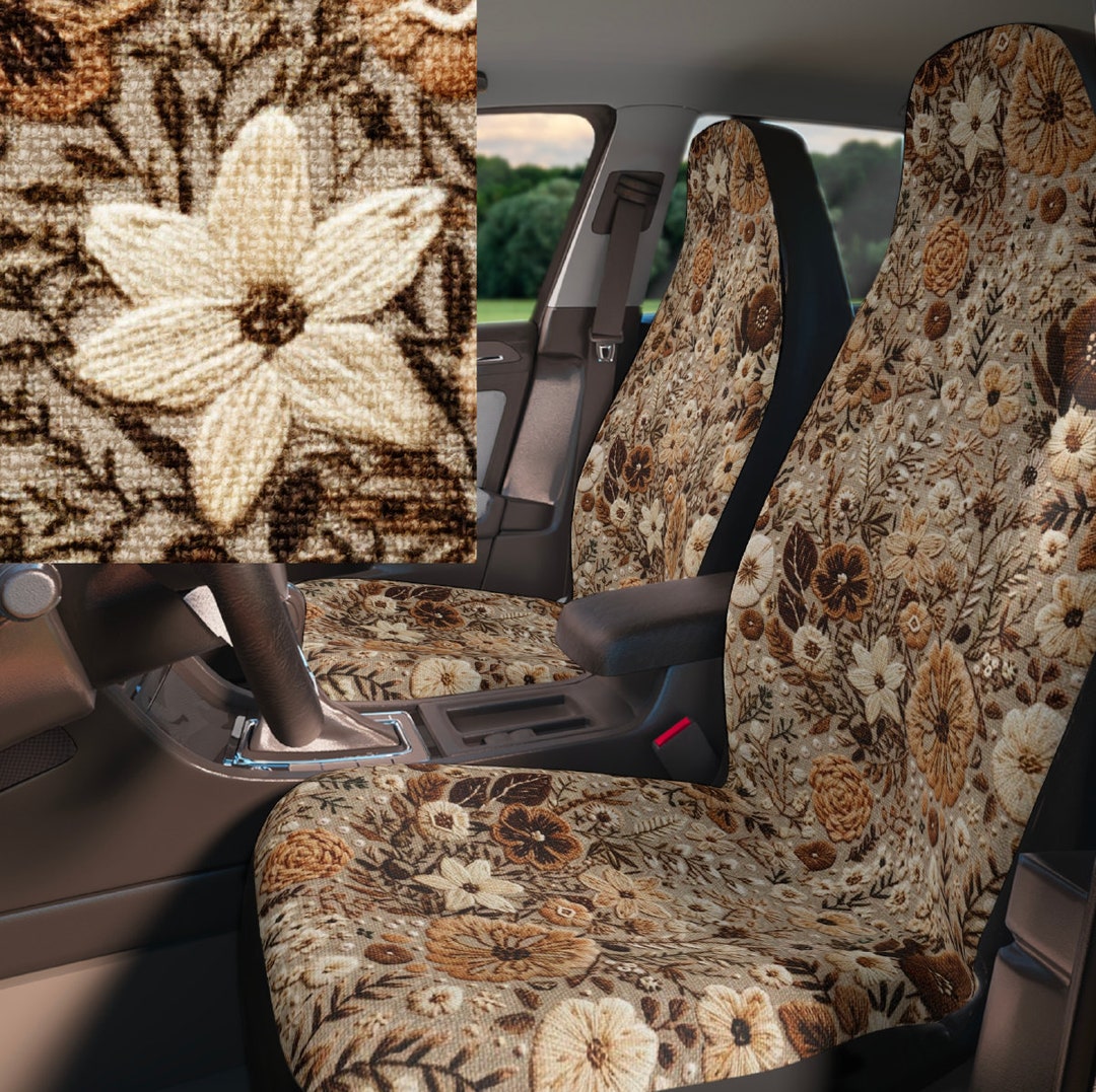 Faux Embroidery Wildflower Boho Car Seat Covers for Vehicle Etsy