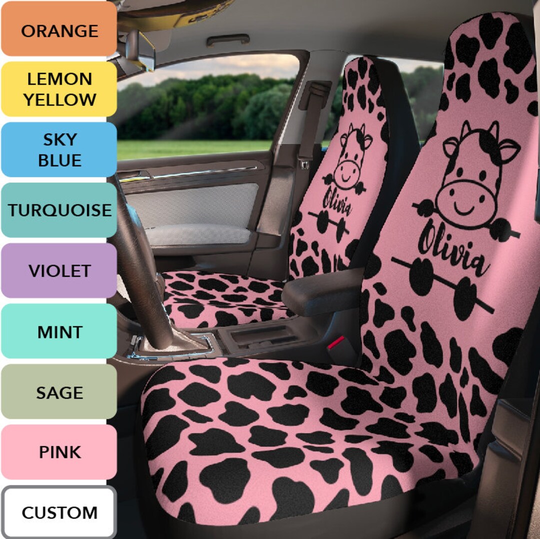 Personalized Cow Print Car Seat Covers for Vehicle Set of 2 Etsy