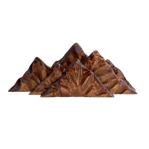 Handcrafted Decorative Wooden Baltic Birch Mountains - Set of 3