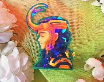 Holographic Loki Sticker