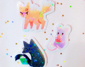 Holographic Fruits Basket Stickers