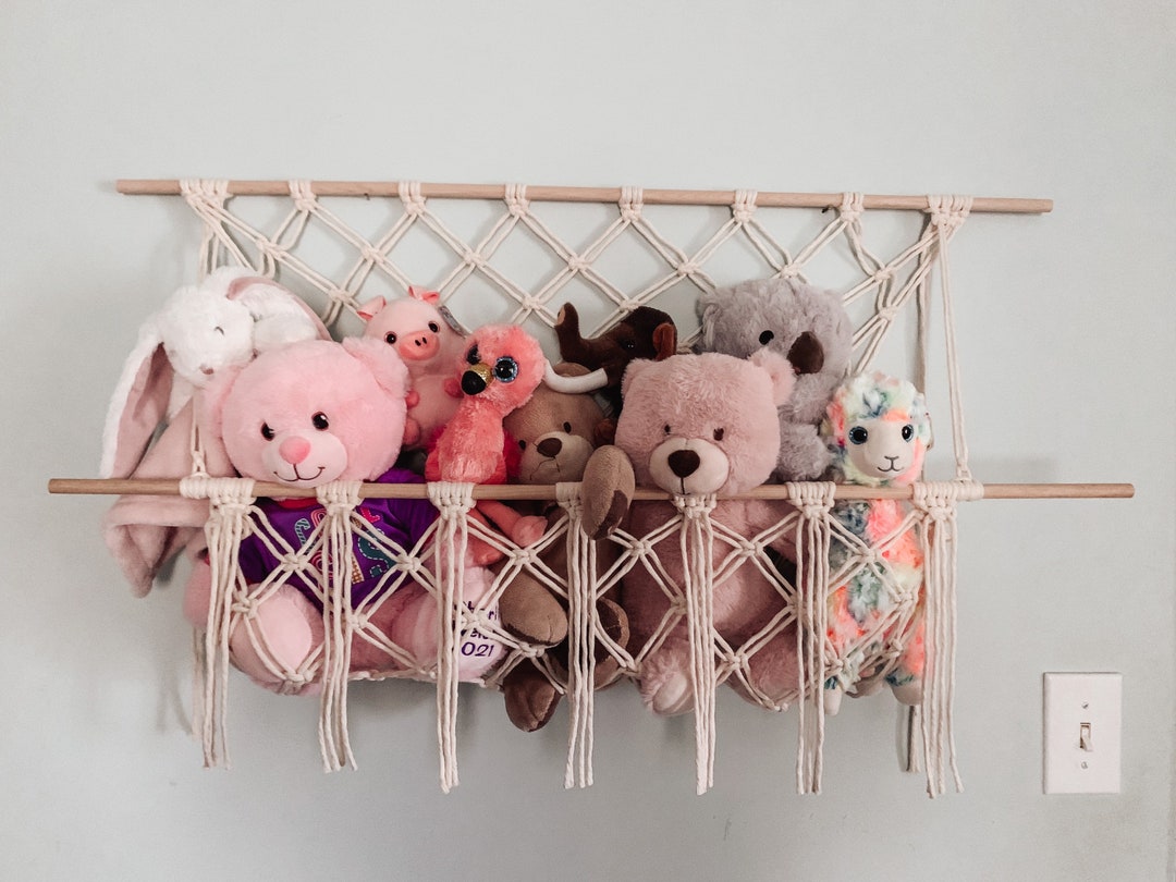 Macramé Toy Hammock Stuffed Animal Storage Boho Kids Decor Etsy