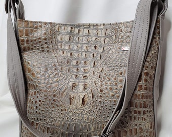 Crocodile leather crossbody bag | Crocodile leather tote bag | Mothers day gift | Gift for mom | Ladies handbag | Fullgrain leather purse